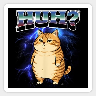 Huh? Orange Cat Silly Meme Bootleg style Magnet